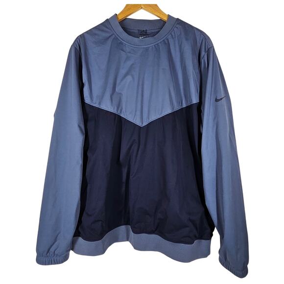NIKE SHIELD MEN'S GOLF LIGHT BLUE STANDARD FIT PULLOVER SWEATSHIRT - SIZE LARGE - Picture 1 of 12